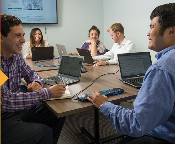 Blind employee using technology to enhance work experience Blind employee using technology to enhance work experience