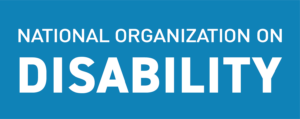 National Organization on Disability Logo - Blue background with white text